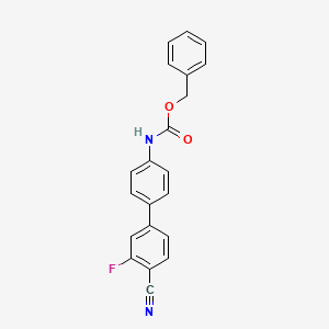 molecular formula C21H15FN2O2 B581724 Benzyl N-[4-(4-cyano-3-fluorophenyl)phenyl]carbamate CAS No. 1381944-75-7