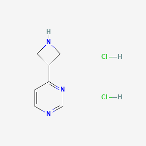 molecular formula C7H11Cl2N3 B581726 4-(氮杂环丁-3-基)嘧啶二盐酸盐 CAS No. 1384264-47-4