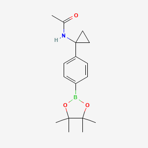 molecular formula C17H24BNO3 B581728 N-(1-(4-(4,4,5,5-Tetramethyl-1,3,2-dioxaborolan-2-yl)phenyl)cyclopropyl)acetamide CAS No. 1218789-39-9