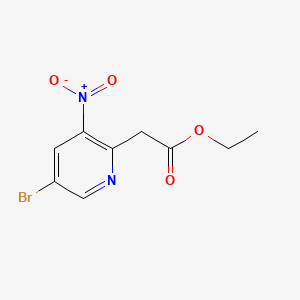 molecular formula C9H9BrN2O4 B581729 Ethyl 2-(5-bromo-3-nitropyridin-2-YL)acetate CAS No. 1211540-74-7