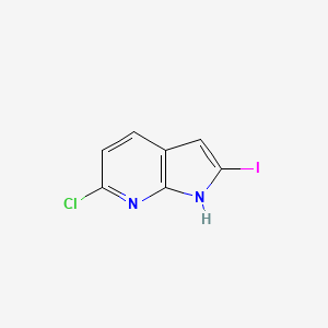 molecular formula C7H4ClIN2 B581730 6-氯-2-碘-1H-吡咯并[2,3-b]吡啶 CAS No. 1227269-04-6