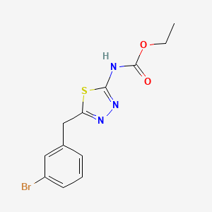 molecular formula C12H12BrN3O2S B5817401 ethyl N-[5-[(3-bromophenyl)methyl]-1,3,4-thiadiazol-2-yl]carbamate 