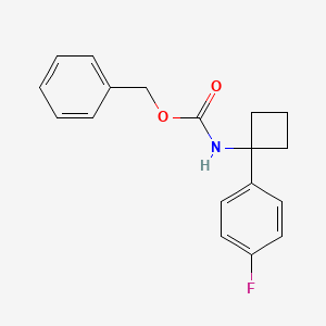 molecular formula C18H18FNO2 B581753 Benzyl N-[1-(4-fluorophenyl)cyclobutyl]carbamate CAS No. 1403483-75-9