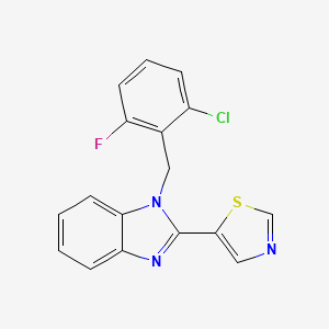 molecular formula C17H11ClFN3S B5817543 1-[(2-CHLORO-6-FLUOROPHENYL)METHYL]-2-(1,3-THIAZOL-5-YL)-1H-1,3-BENZODIAZOLE 