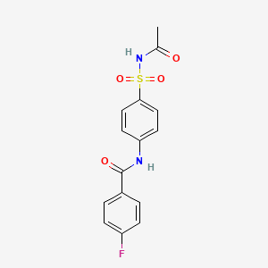 molecular formula C15H13FN2O4S B5817611 N-[4-(acetylsulfamoyl)phenyl]-4-fluorobenzamide 