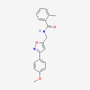 molecular formula C19H18N2O3 B5817821 N-{[3-(4-methoxyphenyl)-1,2-oxazol-5-yl]methyl}-2-methylbenzamide 