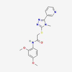 molecular formula C18H19N5O3S B5817977 N-(2,4-dimethoxyphenyl)-2-{[4-methyl-5-(3-pyridinyl)-4H-1,2,4-triazol-3-yl]sulfanyl}acetamide 