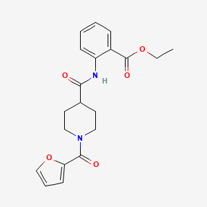molecular formula C20H22N2O5 B5818090 ETHYL 2-[1-(FURAN-2-CARBONYL)PIPERIDINE-4-AMIDO]BENZOATE 