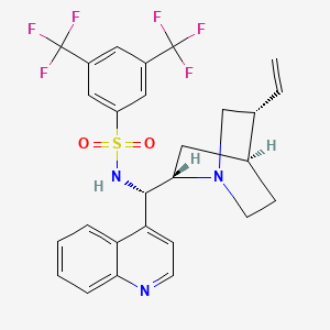 molecular formula C27H25F6N3O2S B581815 N-[(8alpha,9S)-cinchonan-9-yl]-3,5-bis(trifluoroMethyl)-BenzenesulfonaMide CAS No. 1253690-78-6