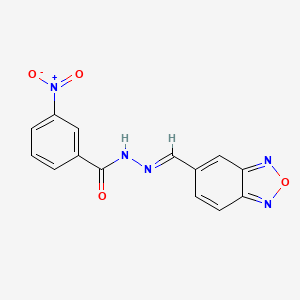 molecular formula C14H9N5O4 B5818199 N'-[(E)-2,1,3-BENZOXADIAZOL-5-YLMETHYLENE]-3-NITROBENZOHYDRAZIDE 