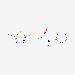 molecular formula C10H15N3OS2 B5818204 N-cyclopentyl-2-[(5-methyl-1,3,4-thiadiazol-2-yl)sulfanyl]acetamide 
