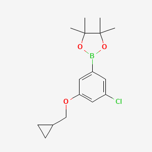 molecular formula C16H22BClO3 B581838 2-(3-Chloro-5-(cyclopropylmethoxy)phenyl)-4,4,5,5-tetramethyl-1,3,2-dioxaborolane CAS No. 1218789-44-6