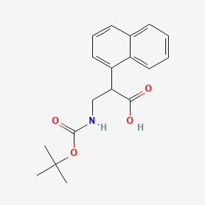 molecular formula C18H21NO4 B581841 (R,S)-Boc-3-amino-2-(naphthalen-1-yl)-propionic acid CAS No. 1310680-21-7
