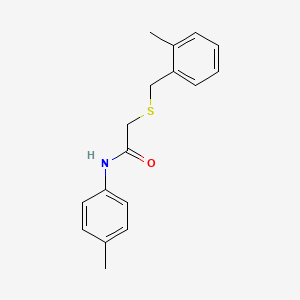 molecular formula C17H19NOS B5818456 N-(4-methylphenyl)-2-[(2-methylphenyl)methylsulfanyl]acetamide 