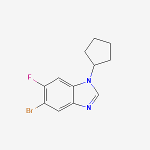molecular formula C12H12BrFN2 B581848 5-Bromo-1-cyclopentyl-6-fluorobenzimidazole CAS No. 1365272-22-5