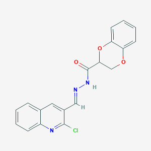 molecular formula C19H14ClN3O3 B5818526 N-[(E)-(2-chloroquinolin-3-yl)methylideneamino]-2,3-dihydro-1,4-benzodioxine-3-carboxamide 