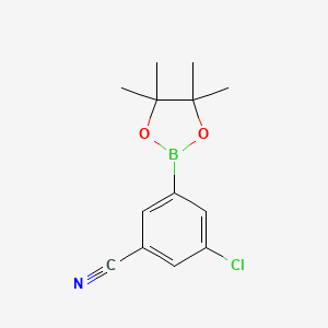 molecular formula C13H15BClNO2 B581873 3-Chloro-5-(4,4,5,5-tetramethyl-1,3,2-dioxaborolan-2-YL)benzonitrile CAS No. 1212021-11-8