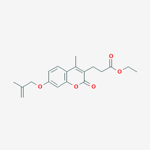 molecular formula C19H22O5 B5818735 ethyl 3-{4-methyl-7-[(2-methylallyl)oxy]-2-oxo-2H-chromen-3-yl}propanoate 