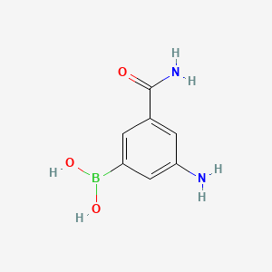 molecular formula C7H9BN2O3 B581874 3-Amino-5-carbamoylphenylboronic acid CAS No. 1801408-17-2