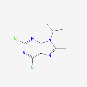 molecular formula C9H10Cl2N4 B581879 2,6-Dichloro-9-isopropyl-8-methyl-9H-purine CAS No. 1313026-86-6