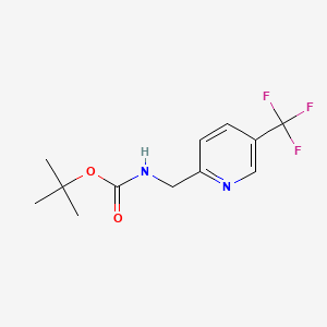 molecular formula C12H15F3N2O2 B581880 2-(N-Boc-氨基甲基)-5-(三氟甲基)吡啶 CAS No. 1216276-20-8