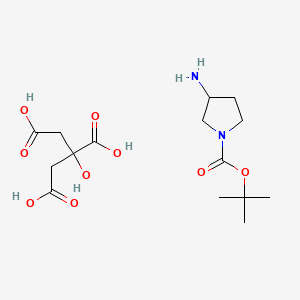 molecular formula C15H26N2O9 B581882 tert-Butyl 3-aminopyrrolidine-1-carboxylate 2-hydroxypropane-1,2,3-tricarboxylate CAS No. 1310278-53-5