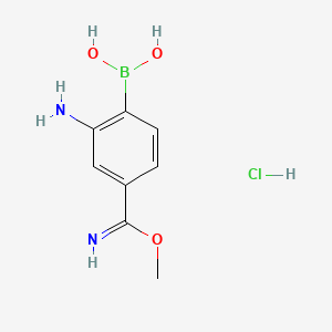 (2-Amino-4-(imino(methoxy)methyl)phenyl)boronic acid hydrochloride