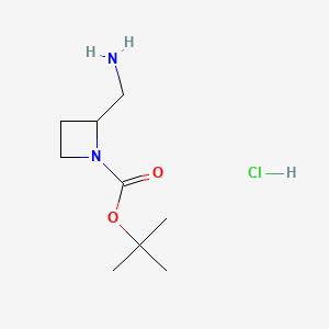 molecular formula C9H19ClN2O2 B581892 tert-Butyl 2-(aminomethyl)azetidine-1-carboxylate hydrochloride CAS No. 1210002-57-5