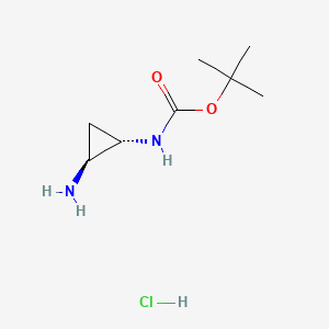 molecular formula C8H17ClN2O2 B581896 tert-butyl (1S,2S)-2-aminocyclopropylcarbamate hydrochloride CAS No. 1212064-22-6