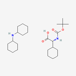molecular formula C25H46N2O4 B581898 N-cyclohexylcyclohexanamine;(2R)-2-cyclohexyl-2-[(2-methylpropan-2-yl)oxycarbonylamino]acetic acid CAS No. 198470-08-5