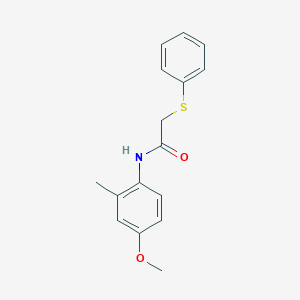 molecular formula C16H17NO2S B5818990 N-(4-methoxy-2-methylphenyl)-2-(phenylsulfanyl)acetamide 