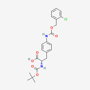 molecular formula C22H25ClN2O6 B581901 Boc-4-(2-chloro-Z-amino)-L-phenylalanine CAS No. 198475-65-9