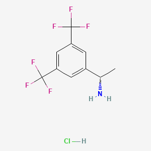 molecular formula C10H10ClF6N B581908 (S)-1-(3,5-Bis(trifluoromethyl)phenyl)ethanamine hydrochloride CAS No. 216002-19-6