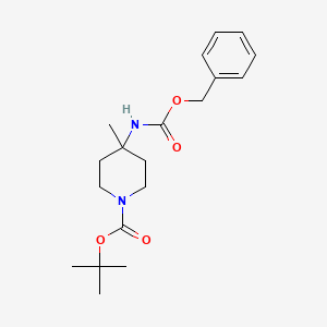 molecular formula C19H28N2O4 B581912 tert-Butyl 4-(((benzyloxy)carbonyl)amino)-4-methylpiperidine-1-carboxylate CAS No. 236406-14-7