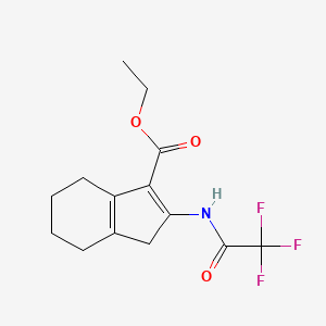 molecular formula C14H16F3NO3 B5819186 ethyl 2-[(2,2,2-trifluoroacetyl)amino]-4,5,6,7-tetrahydro-3H-indene-1-carboxylate 
