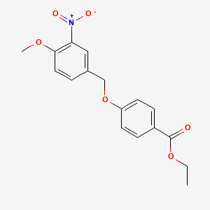 molecular formula C17H17NO6 B5819239 Ethyl 4-[(4-methoxy-3-nitrophenyl)methoxy]benzoate 