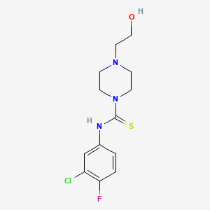 molecular formula C13H17ClFN3OS B5819256 N-(3-CHLORO-4-FLUOROPHENYL)-4-(2-HYDROXYETHYL)TETRAHYDRO-1(2H)-PYRAZINECARBOTHIOAMIDE 
