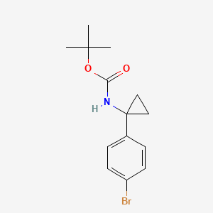 molecular formula C14H18BrNO2 B581934 叔丁基(1-(4-溴苯基)环丙基)氨基甲酸酯 CAS No. 360773-84-8
