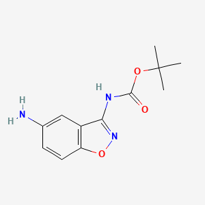molecular formula C12H15N3O3 B581938 (5-氨基苯并[d]异恶唑-3-基)氨基甲酸叔丁酯 CAS No. 380629-73-2