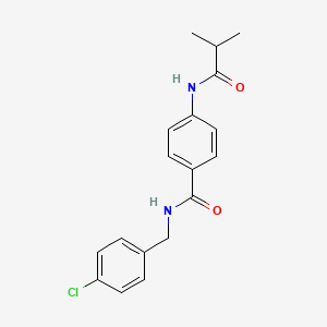 molecular formula C18H19ClN2O2 B5819417 N-[(4-CHLOROPHENYL)METHYL]-4-(2-METHYLPROPANAMIDO)BENZAMIDE 
