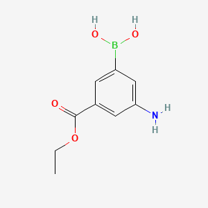 molecular formula C9H12BNO4 B581953 3-Amino-5-ethoxycarbonylphenylboronic acid CAS No. 510773-04-3