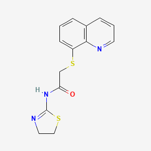 molecular formula C14H13N3OS2 B5819621 N-(4,5-dihydro-1,3-thiazol-2-yl)-2-quinolin-8-ylsulfanylacetamide 