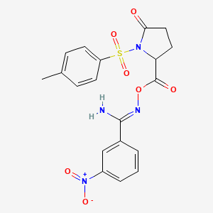 molecular formula C19H18N4O7S B5819645 N'-[({1-[(4-methylphenyl)sulfonyl]-5-oxopyrrolidin-2-yl}carbonyl)oxy]-3-nitrobenzenecarboximidamide 