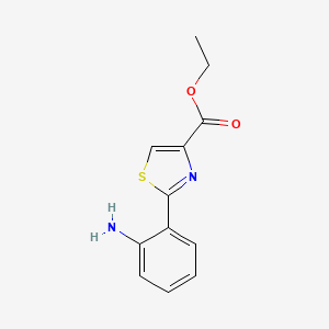molecular formula C12H12N2O2S B581967 Ethyl 2-(2-aminophenyl)thiazole-4-carboxylate CAS No. 658076-43-8