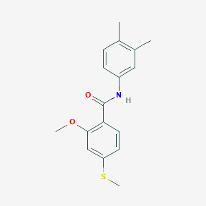molecular formula C17H19NO2S B5819701 N-(3,4-dimethylphenyl)-2-methoxy-4-(methylsulfanyl)benzamide 