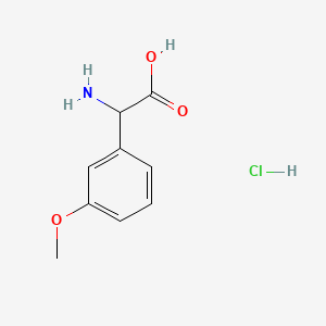 molecular formula C9H12ClNO3 B581972 Amino(3-methoxyphenyl)acetic acid hydrochloride CAS No. 709043-23-2