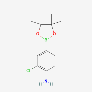 molecular formula C12H17BClNO2 B581973 2-Chloro-4-(4,4,5,5-tetramethyl-1,3,2-dioxaborolan-2-yl)aniline CAS No. 721960-43-6