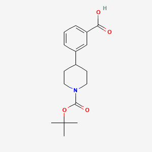 molecular formula C17H23NO4 B581987 3-(1-(tert-Butoxycarbonyl)piperidin-4-yl)benzoic acid CAS No. 828243-30-7
