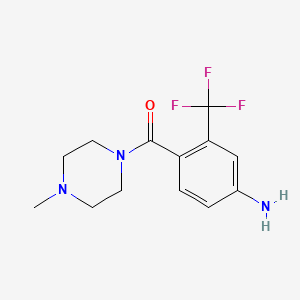 molecular formula C13H16F3N3O B581994 [4-amino-2-(trifluoromethyl)phenyl](4-methyl-1-piperazinyl)Methanone CAS No. 853297-04-8