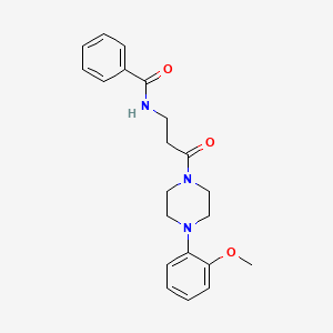 molecular formula C21H25N3O3 B5820115 N-{3-[4-(2-methoxyphenyl)piperazin-1-yl]-3-oxopropyl}benzamide 